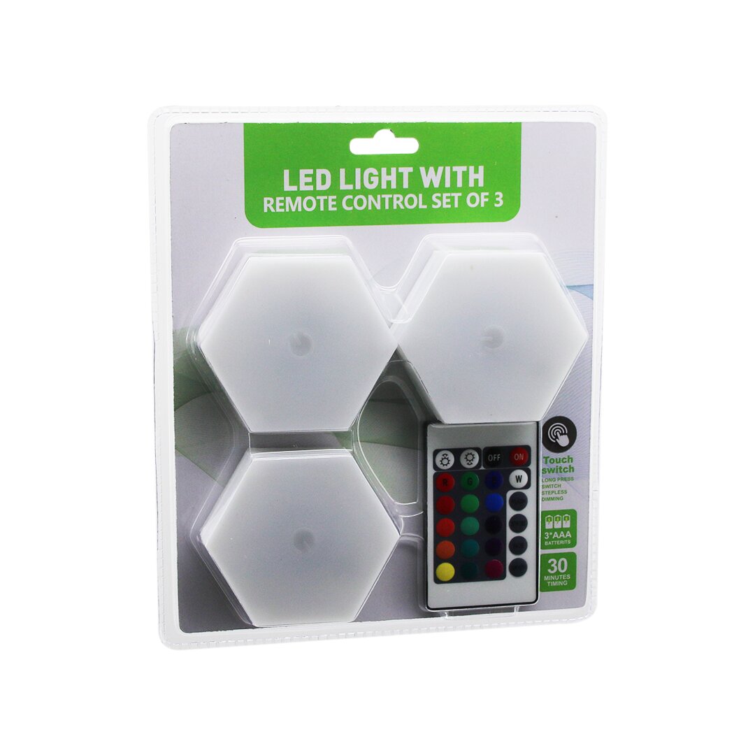 3PCS - ALTIGEN - RGB   KUMANDALI - PİLLİ - DOKUNMATİK  LAMBA SETİ  6 LED (4767)