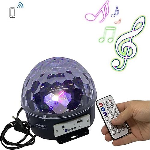 Bluetooth Sd Aux Usb Led Disko Lamba Topu Speaker (4767)