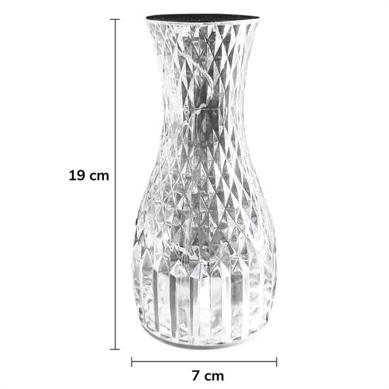 Sürahi Model USB Şarjlı Kumandalı 16 Farklı Işık Modlu Masa Üstü Kristal Akrilik Lamba Led (4767)