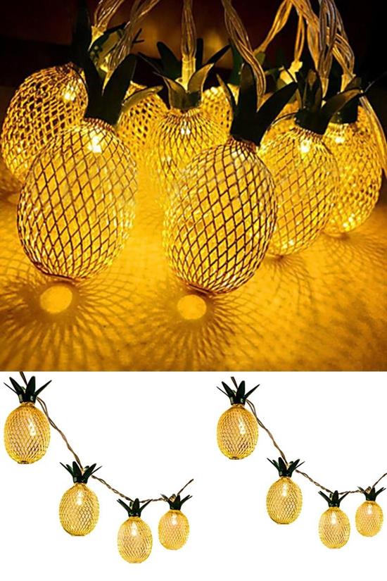 Dekoratif Pilli Pineapple Ananas Pilli Şerit Led Işık (1 Metre) (4767)