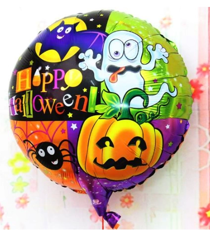 Halloween Örümcekli Kabaklı Folyo Balon 18 İnç