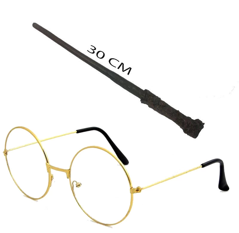 Harry Potter Asası 30 Cm Ve Metal Harry Potter Gözlüğü