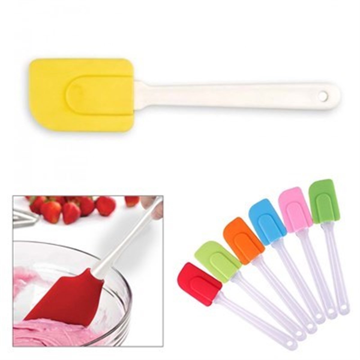 Dekoratif Renkli Silikon Spatula Pratik Sevimli Spatula Kaşık (4767)