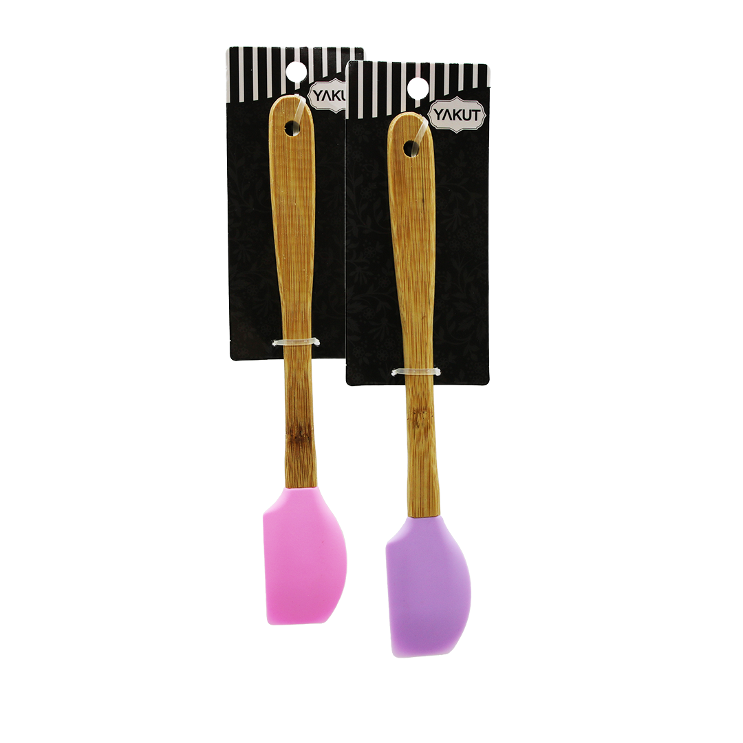 BAMBU AHŞAP SAPLI SİLİKON PASTA SPATULA (4767)