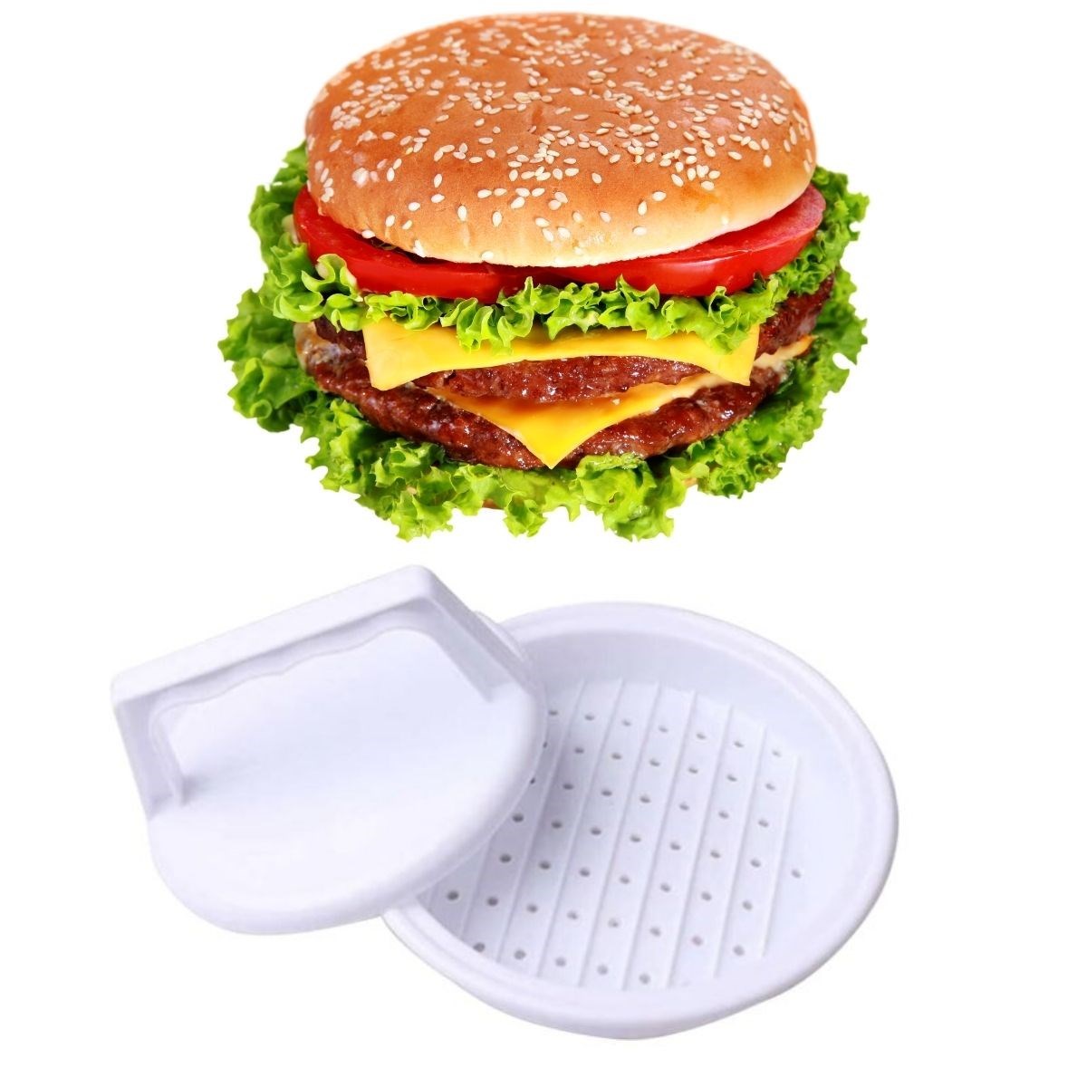 Hamburger Ve Köfte Şekillendirici Köfte Kalıbı Pratik Burger Pres Aparatı (4767)