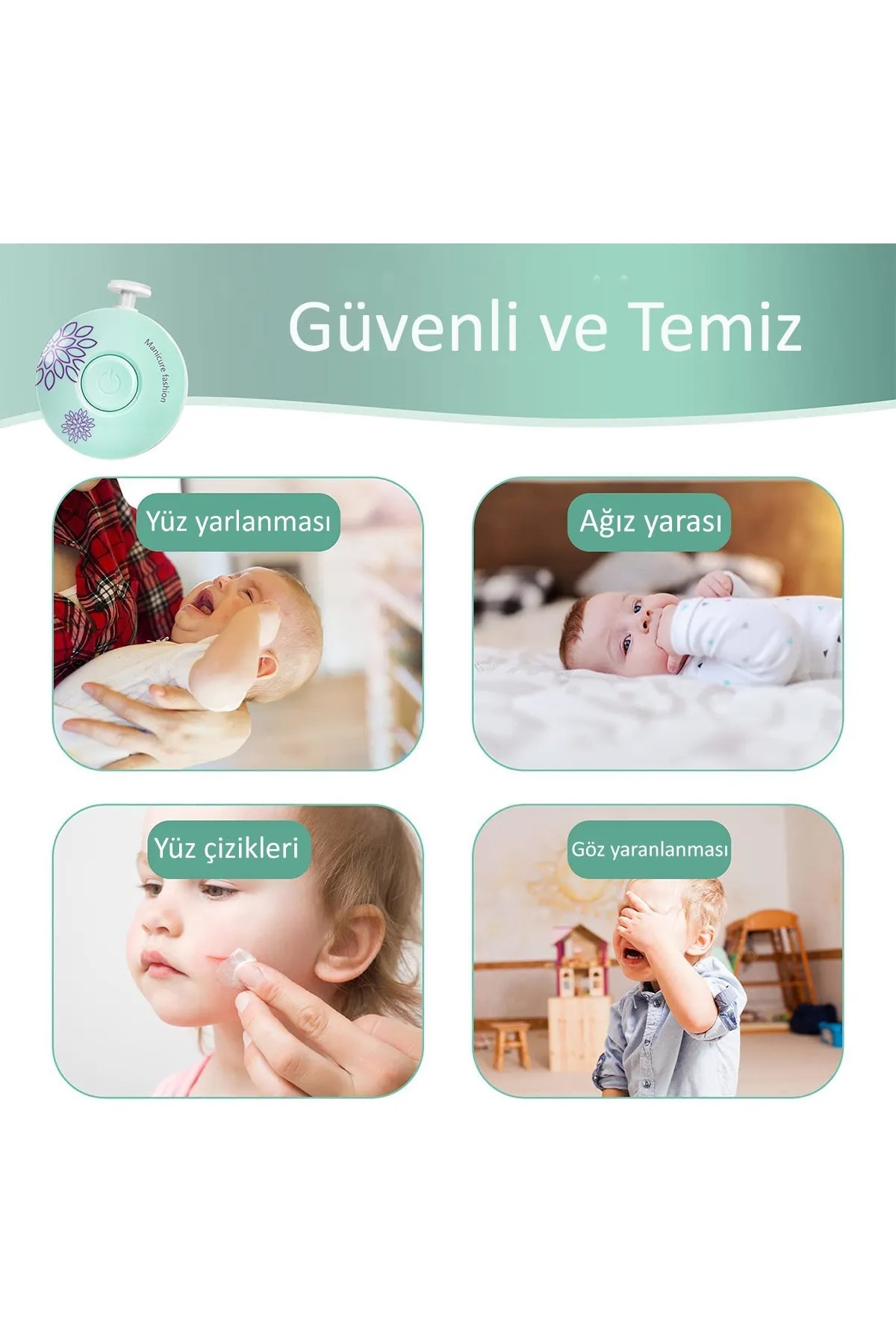 6 Başlıklı Pilli Tırnak Törpüsü ( Bebekler Kullanılabilir )  (4767)