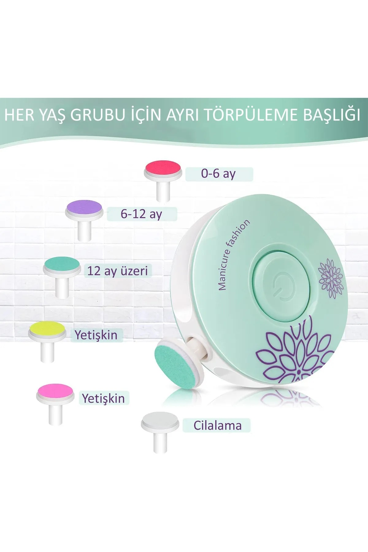 6 Başlıklı Pilli Tırnak Törpüsü ( Bebekler Kullanılabilir )  (4767)