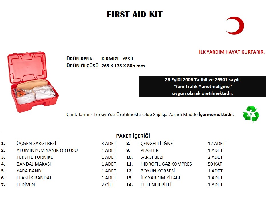 Küçük İlk Yardım Seti First Aid Kit (4767)