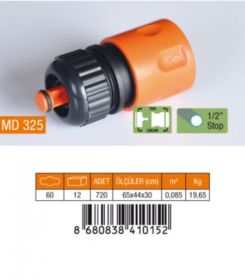 1/2 HORTUM BAĞLANTI ADAPTÖRÜ STOPLU (4767)