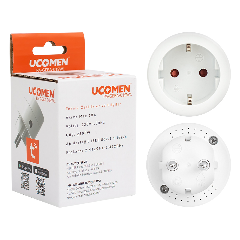 UCOMEN PA-GEBA-01SW 10 AMPER WİFİ TUYA DESTEKLİ AKILLI PRİZ (4767)