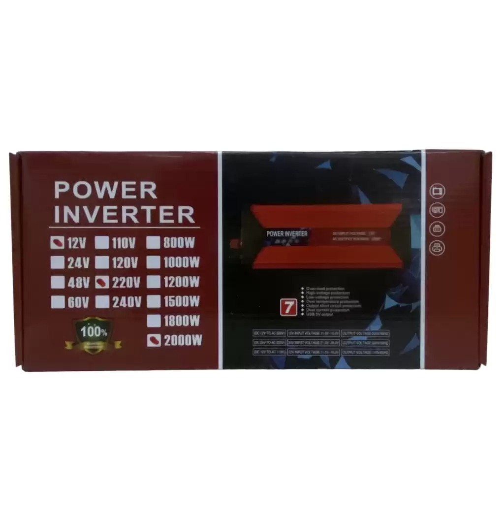 2000 Watt Modifiye Sinüs İnvertör Dönüştürücü 12/230v  Usb Akü Bağlantılı (4767)