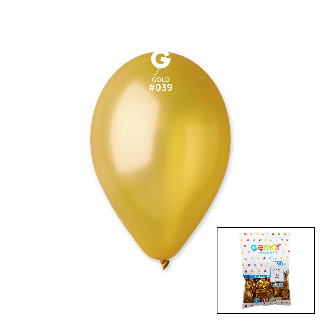 GM-110-39 METALİK - ALTIN BALON 11&apos;&apos; - 28CM - 100 PARÇA (4767)