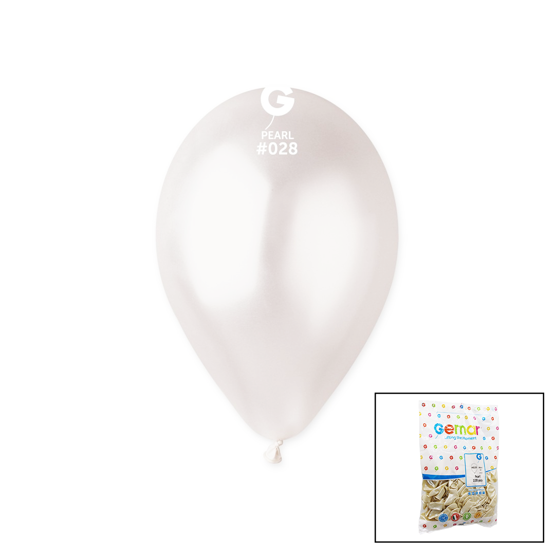 GM-110-28 METALİK - BEYAZ BALON 11&apos;&apos; - 28CM - 100 PARÇA (4767)