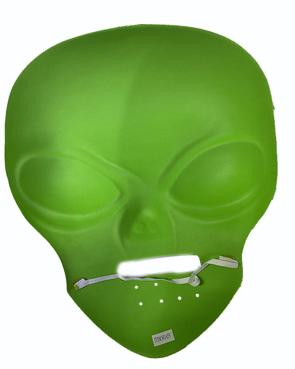 Ghoulish Productions Green Alien Mask 45x30 cm ( UZAYLI ) (4767)