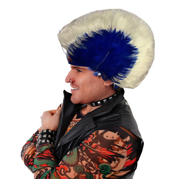 Mohican Mohawk Punk Peruk - 70 li 80 li Yıllar Peruk Model 9 (4767)