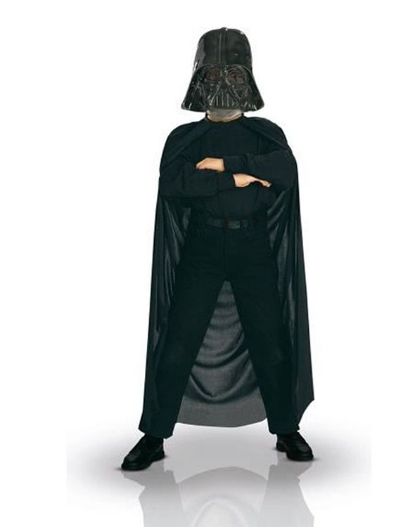 Çocuk Boy Yıldız Savaşları Star Wars Darth Vadet Maskesi ve 90 cm Pelerin Seti Siyah (4767)