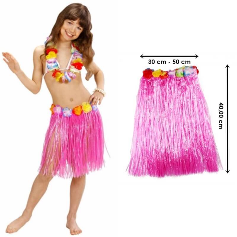 Hawaii Hula Eteği Pembe Renk 40 cm (4767)