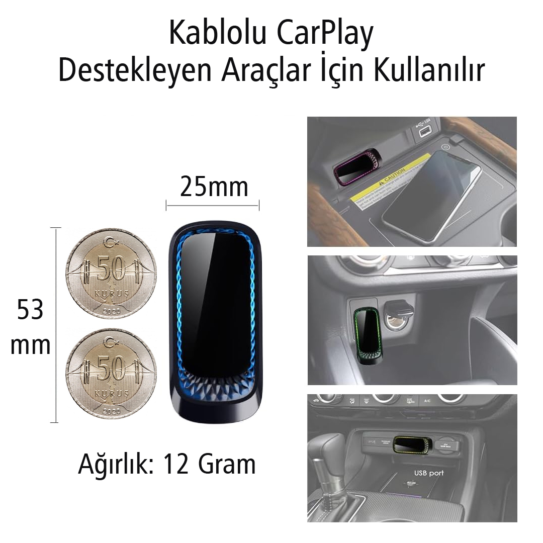 WİRELESS KABLOSUZ APPLE İPHONE CARPLAY EKRAN YANSITMA (VERSİYON 4.0) (4767)