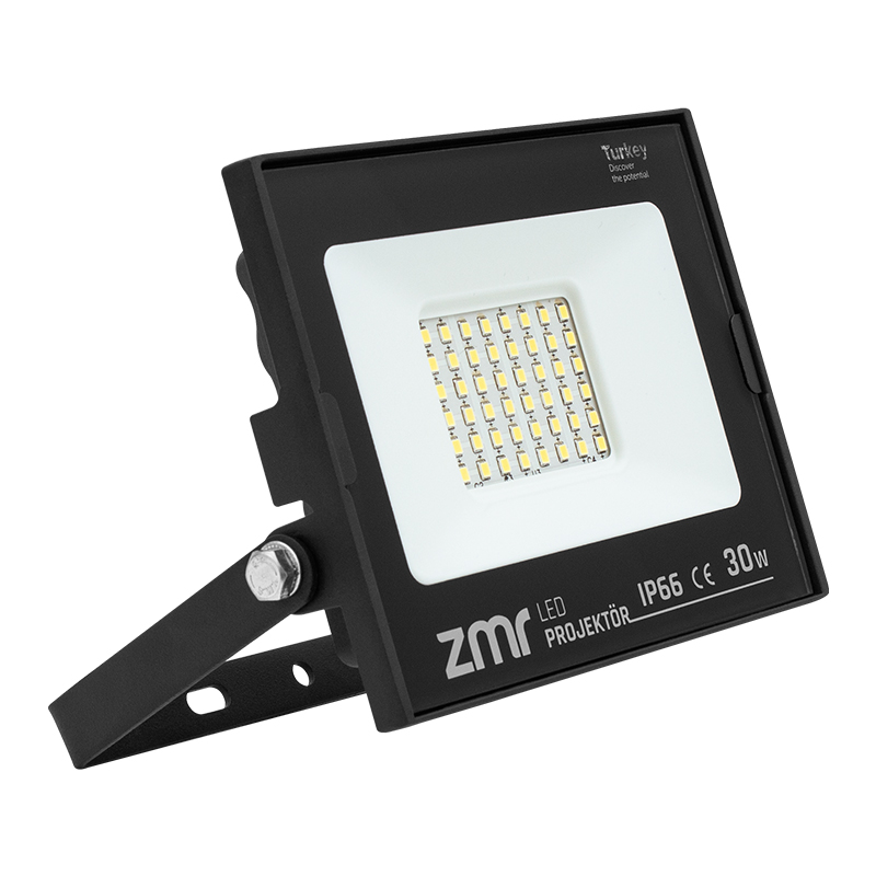 ZMR 30 WATT 6500K IP66 150* IŞIK AÇISI 220 VOLT SİYAH SLİM KASA LED PROJEKTÖR (4767)