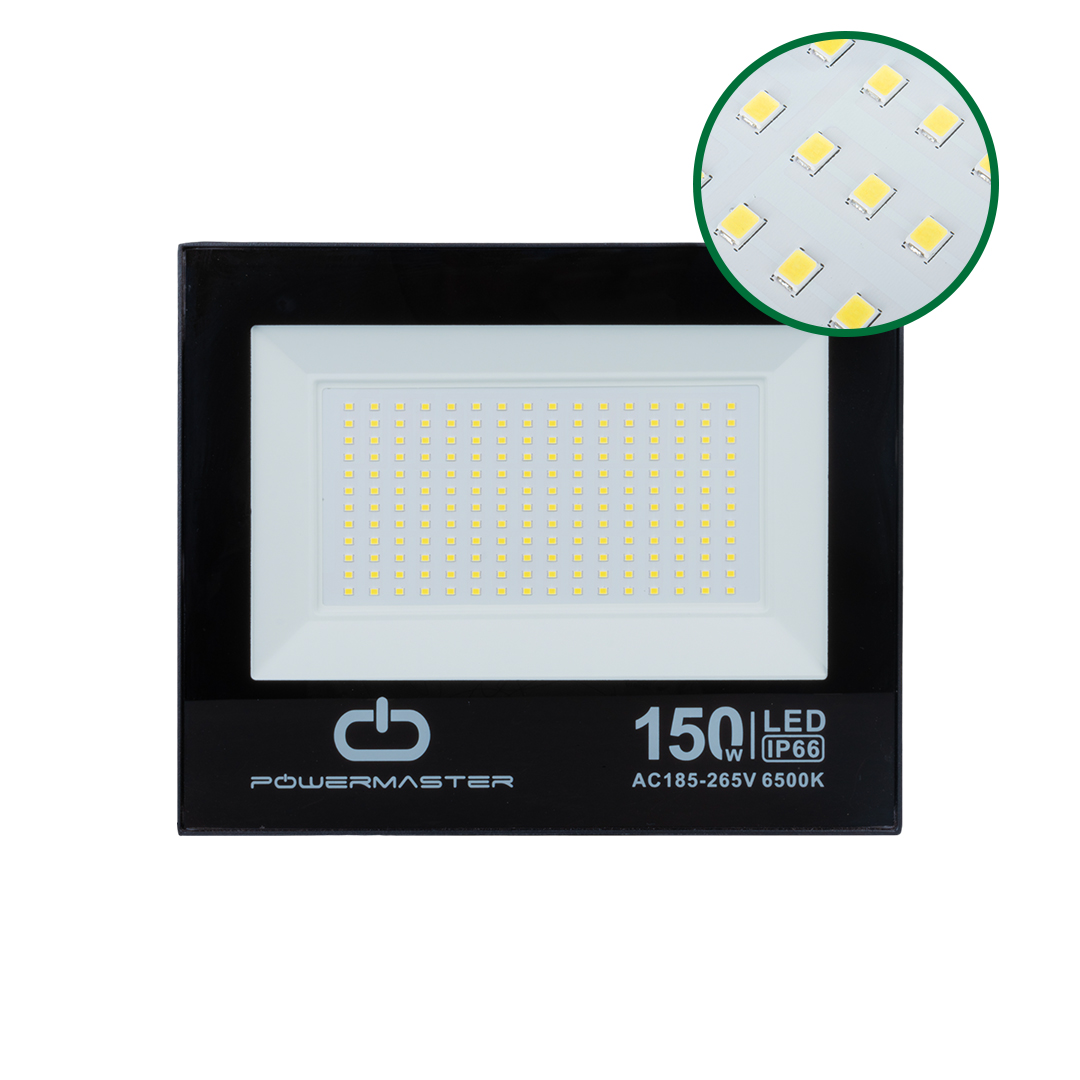 150 WATT - 220 VOLT 6500K IP66 150* IŞIK AÇISI SİYAH SLİM KASA BEYAZ LED PROJEKTÖR (4767)