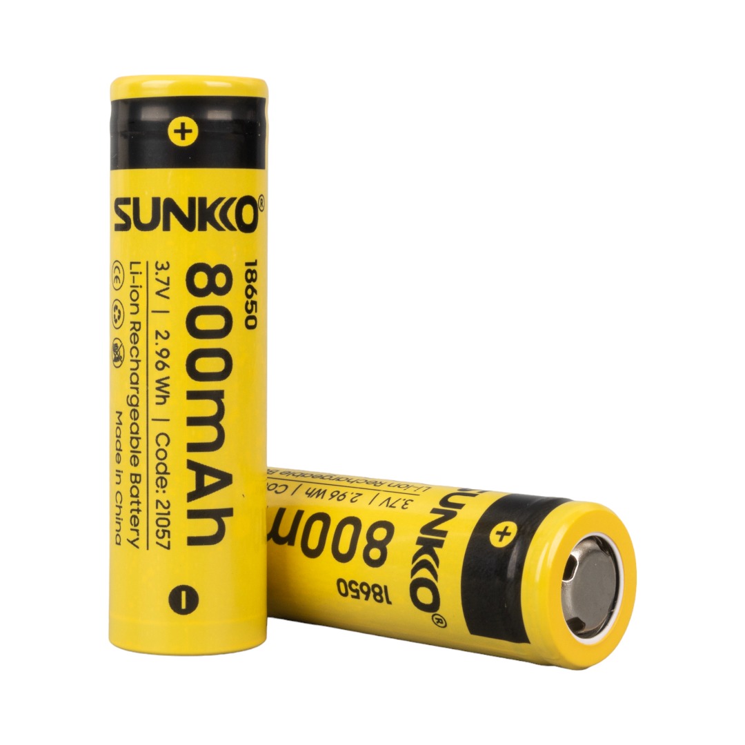 SUNKKO 3.7 VOLT 800 MAH 18650 ŞARJ EDİLEBİLİR PİL  (2Lİ PAKET) (4767)