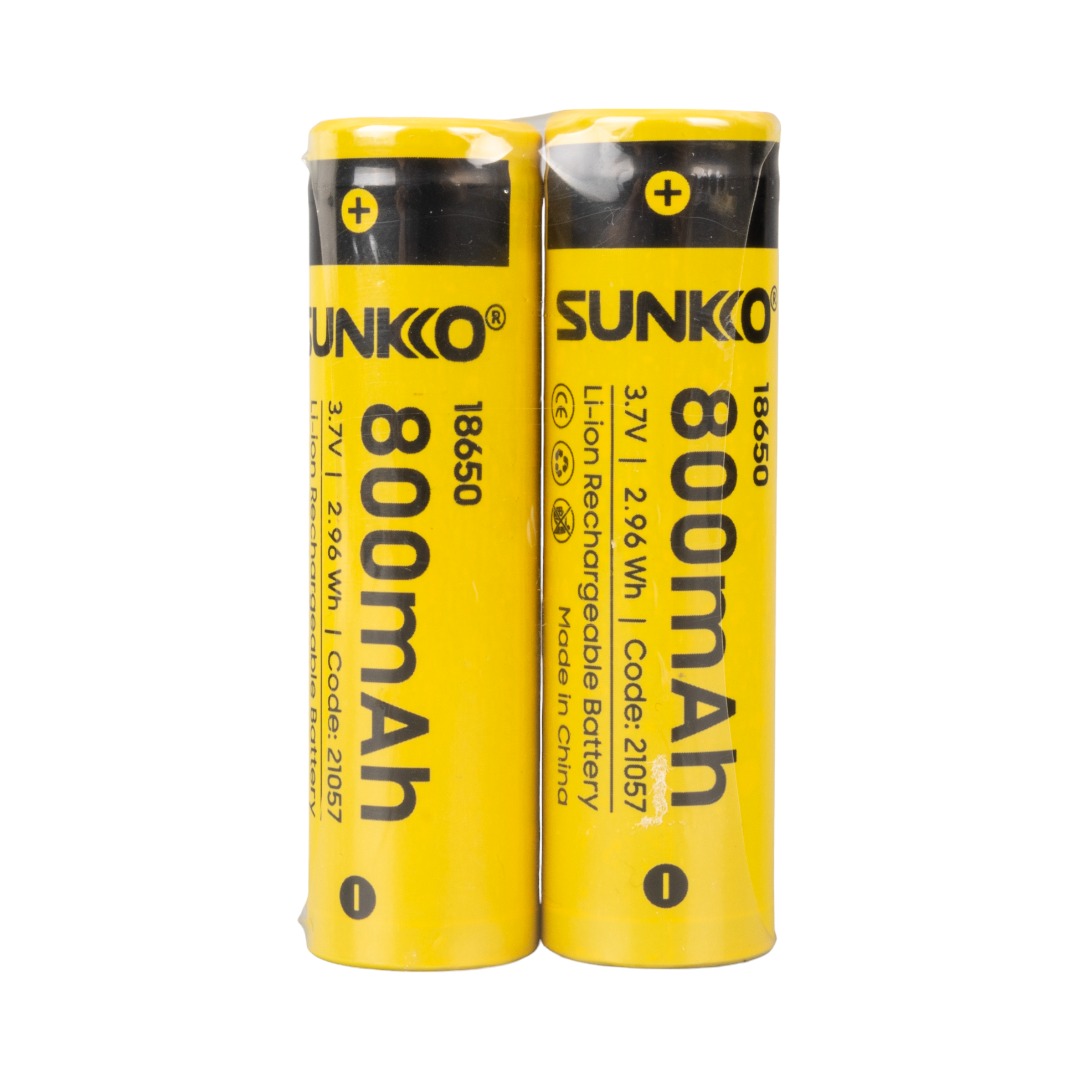 SUNKKO 3.7 VOLT 800 MAH 18650 ŞARJ EDİLEBİLİR PİL  (2Lİ PAKET) (4767)