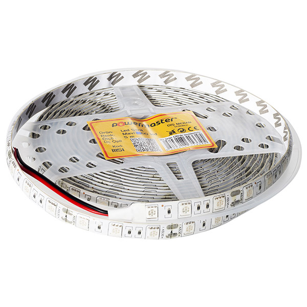 LED ŞERİT 3 ÇİPLİ MAVİ DIŞ MEKAN SİLİKONLU 60 LED 5 METRE FİYATI  (5050) (4767)