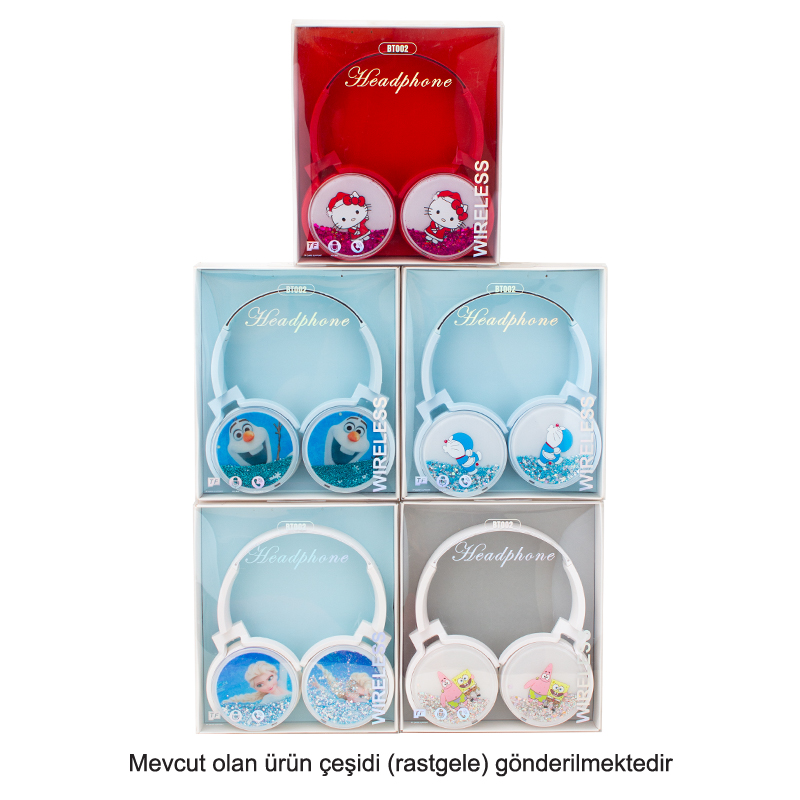 BT-002 KULAKÜSTÜ KABLOSUZ BLUETOOTH HAFIZA KART GİRİŞLİ MICKEY MOUSE KULAKLIK (4767)