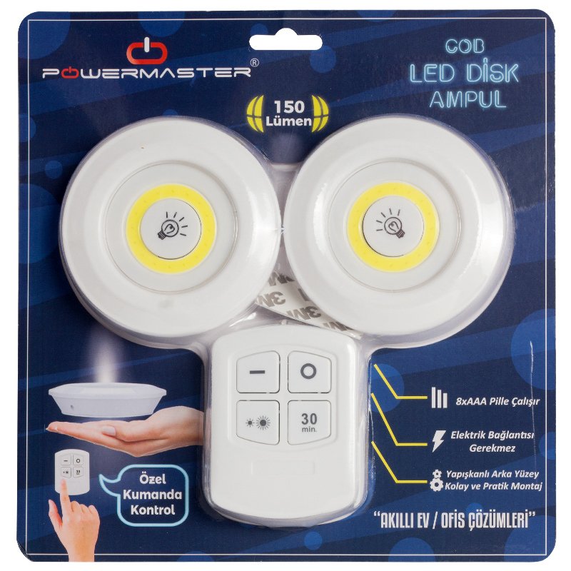 BEYAZ 150 LÜMEN COB LED YUVARLAK ÇİFT AMPÜL KUMANDALI (4767)