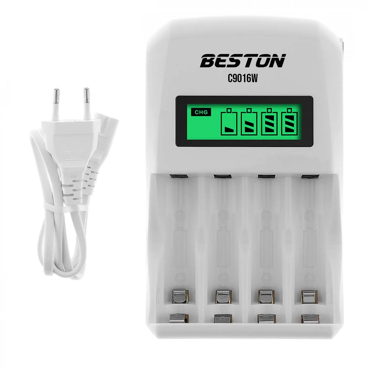 BESTON C9016W LCD EKRAN AA 1800MAH AAA 900MAH EKRANLI SÜPER HIZLI PİL ŞARJ CİHAZI (4767)