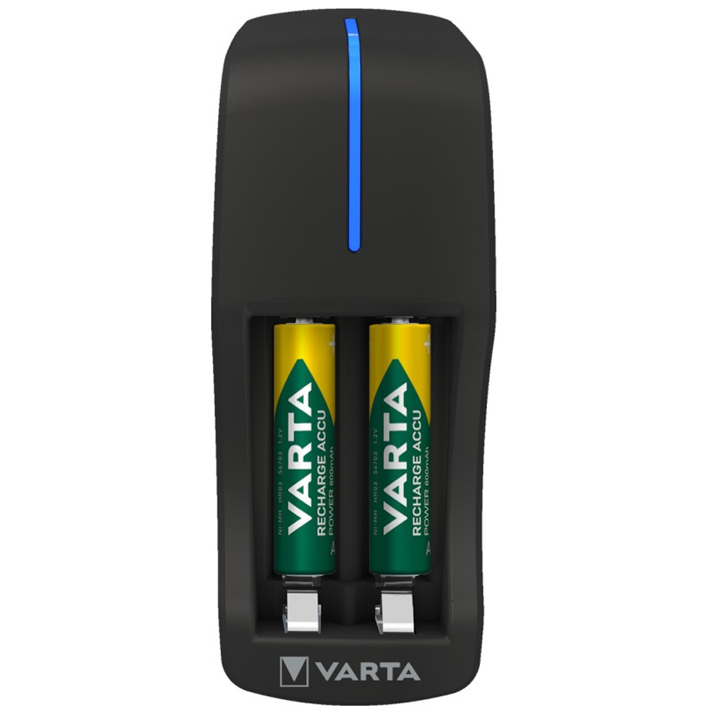 VARTA 57646 MİNİ CHARGER PİL ŞARJ CİHAZI + 2 ADET 800MAH AAA ŞARJ EDİLEBİLİR PİL (4767)