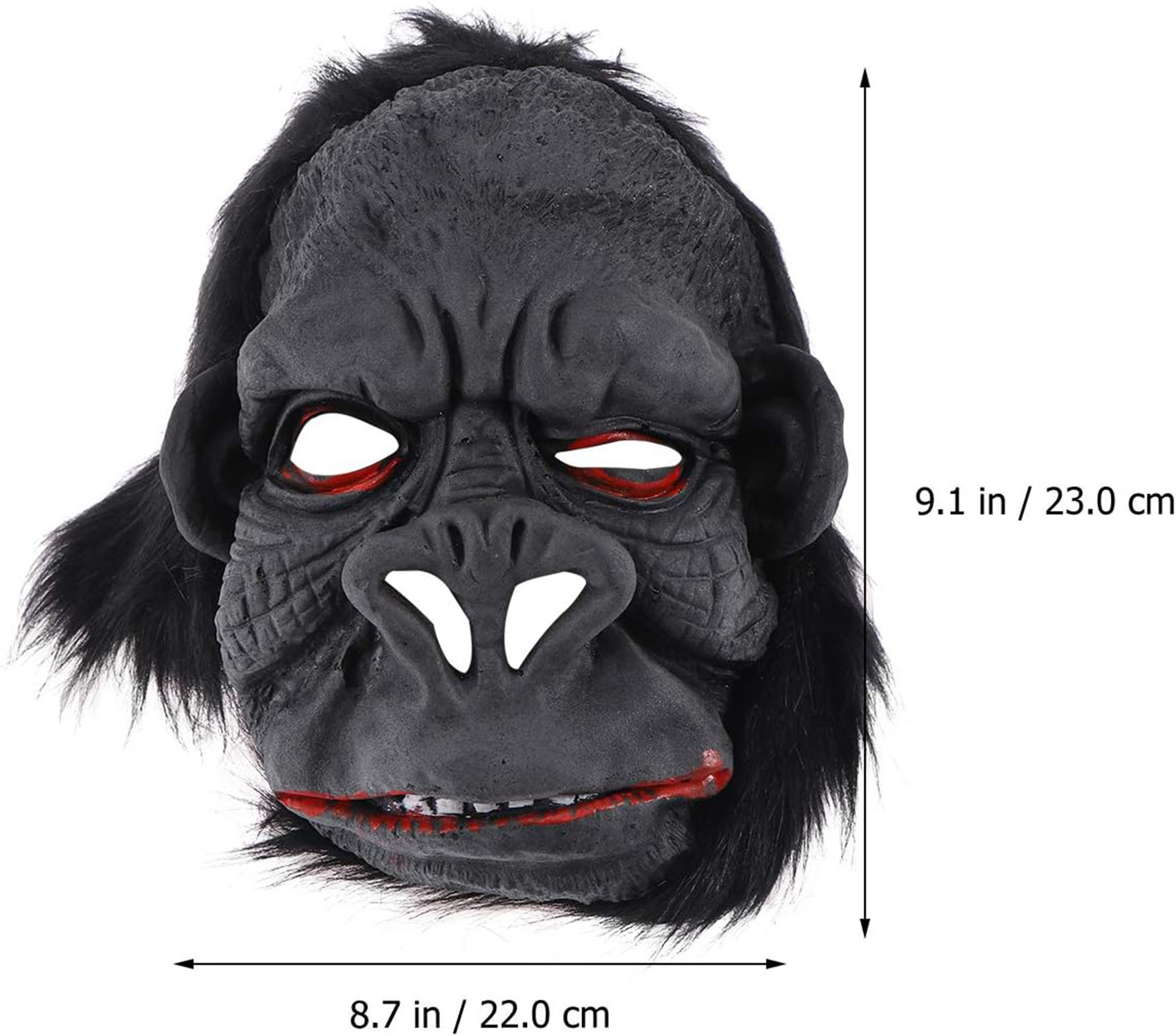 Lateks Goril Maskesi Maymun Maskesi Et Maskesi Orangutan Siyah Saçlı 1 No (4767)