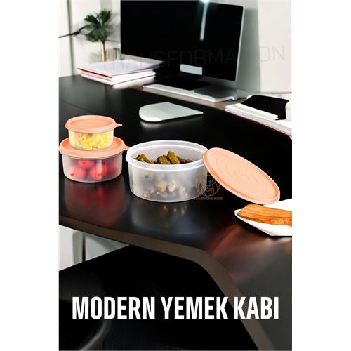 Turk Lifewit Yemek Kabı 3 lü Set Modern Bento Sefer Tası Seti ORANGE