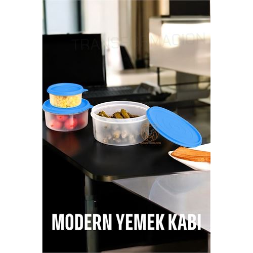 Turk Lifewit Yemek Kabı 3 lü Set Modern Bento Sefer Tası Seti LACİVERT