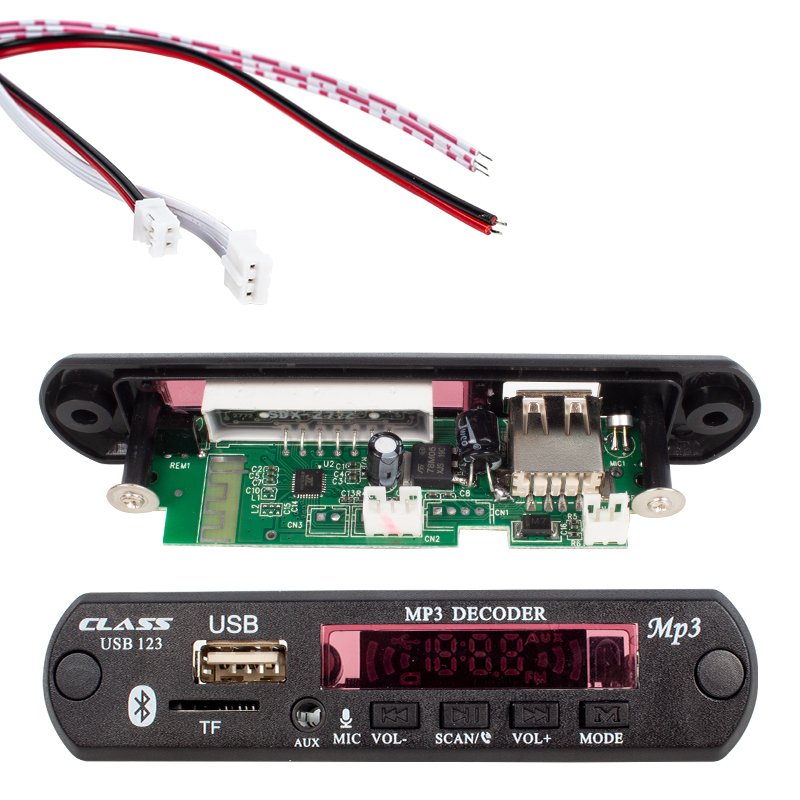 CLASS USB-123 12 VOLT SD+AF+VR OTO TEYP MİKROFONLU USB/SD ÇEVİRİCİ DİJİTAL PLAYER USB BOARD (4767)