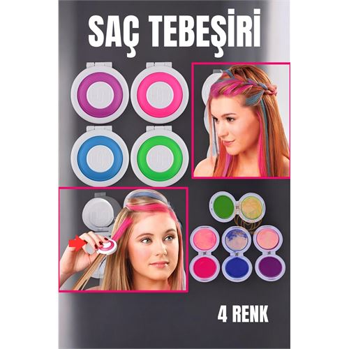 Turk 4 SET 4 Renk Geçici Saç Tebeşir Seti 714662