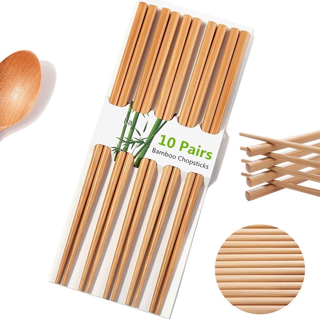 CLZ192 Organik Bambu Çin Çubuğu Chop Sticks 10 Çift