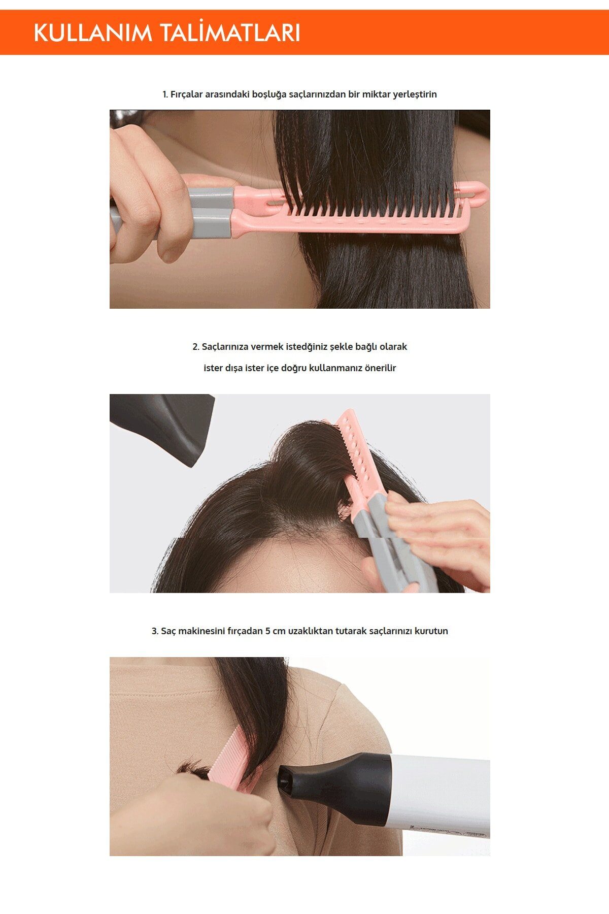 CLZ192 Saçlara Kolay Şekil Veren Saç Kurutma Fırçası Apıeu Easy Hair Dry Brush