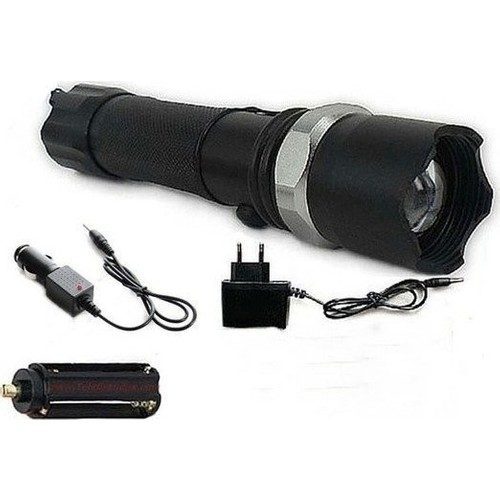 CLZ192 Km-110 Profesyonel Şarjlı El Feneri Ledli+flashlight+zoom Özellikli Tüfek Aparatlı 6 Parça Full Set