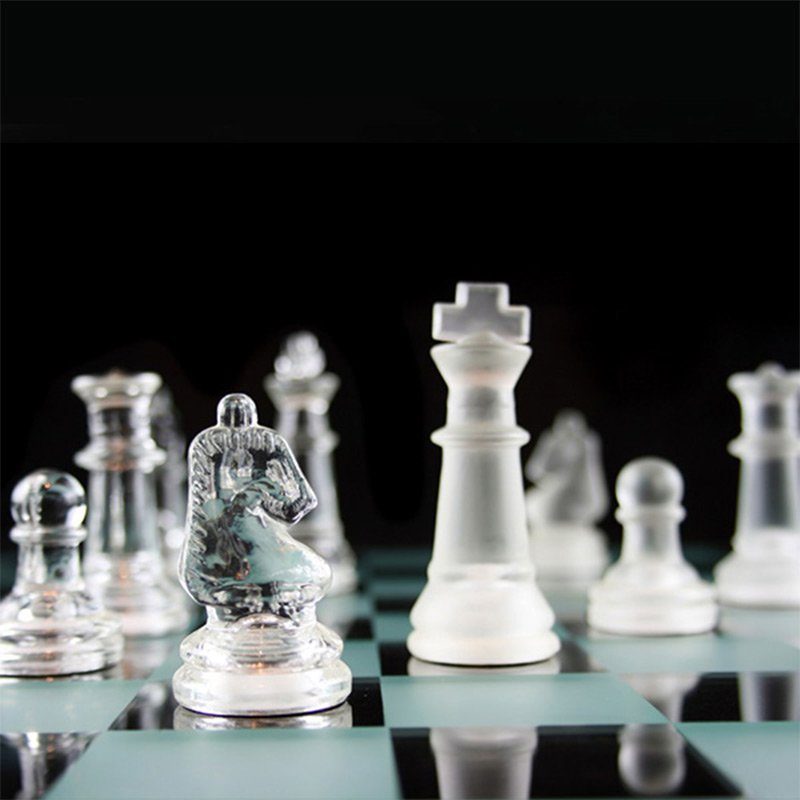 CLZ192 Glass Chess Cam Satranç Takımı (35 Cm X 35 Cm)