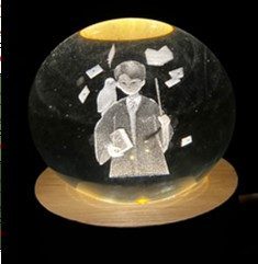 CLZ192 Dekoratif Harry Potter Tasarımlı Ahşap Altlıklı Işıklı Cam Küre Cam:6cm Ahşap:2cm
