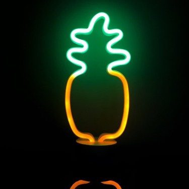 CLZ192 Neon Işıklı Ananas Masa Gece Lambası Pil+usb