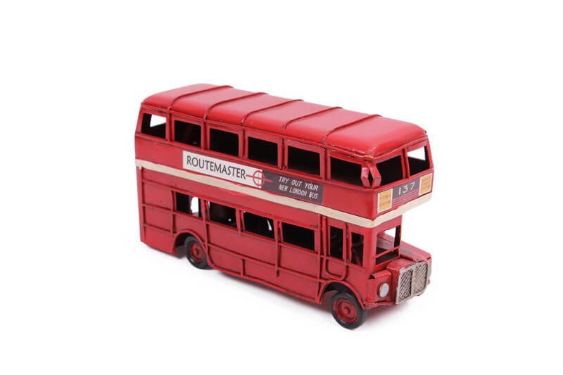 CLZ192 Dekoratif Metal Araba Londra Şehir Otobüsü