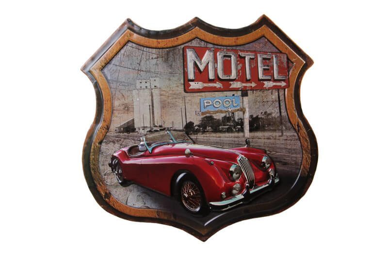 CLZ192 Dekoratif 3d Motel &kırmızı Chevrolet Temalı Duvar Panosu