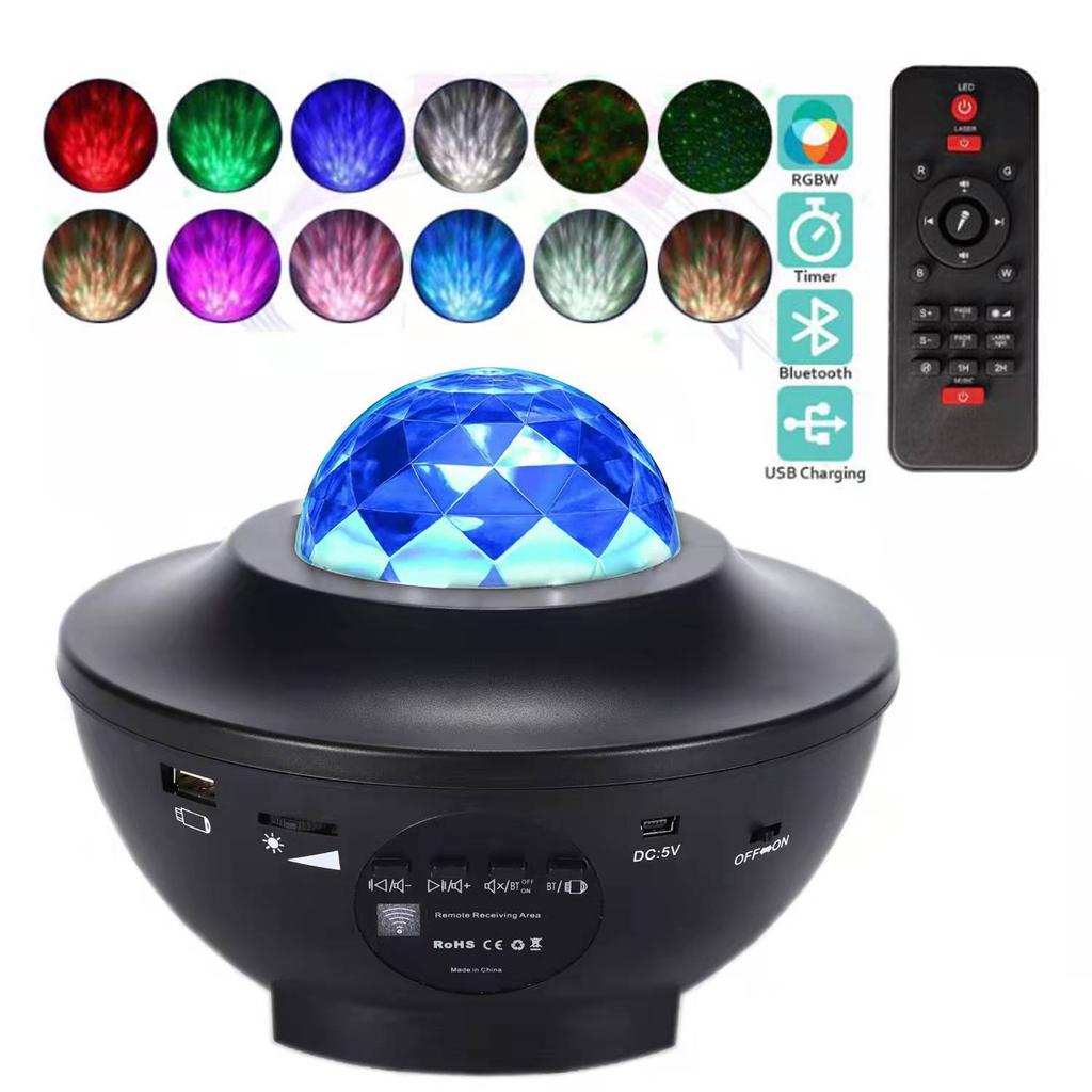 CLZ192 Starry Projektör Bluetooth Hoparlör+sese Duyarlı Disko Topu+ Usb Mp3 Çalar+parti, Gece Lambası