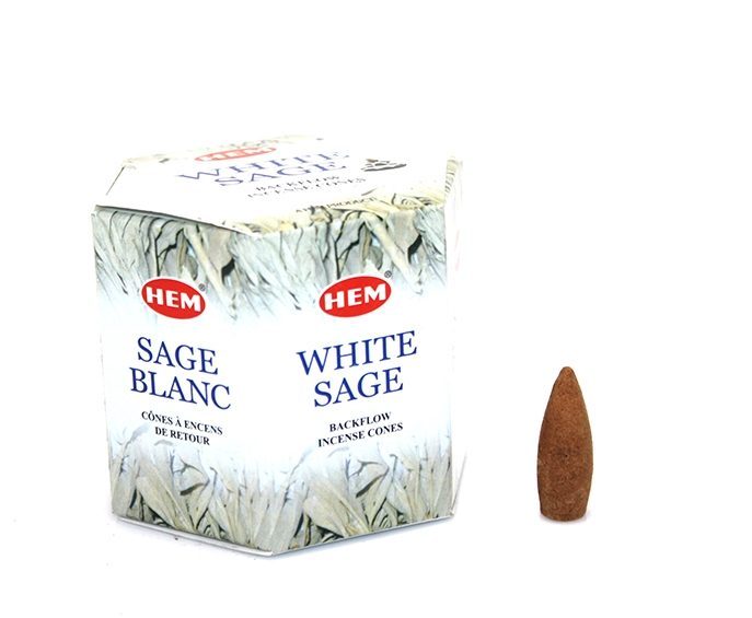 CLZ192 Hem White Sage Backflow Cones Tütsü
