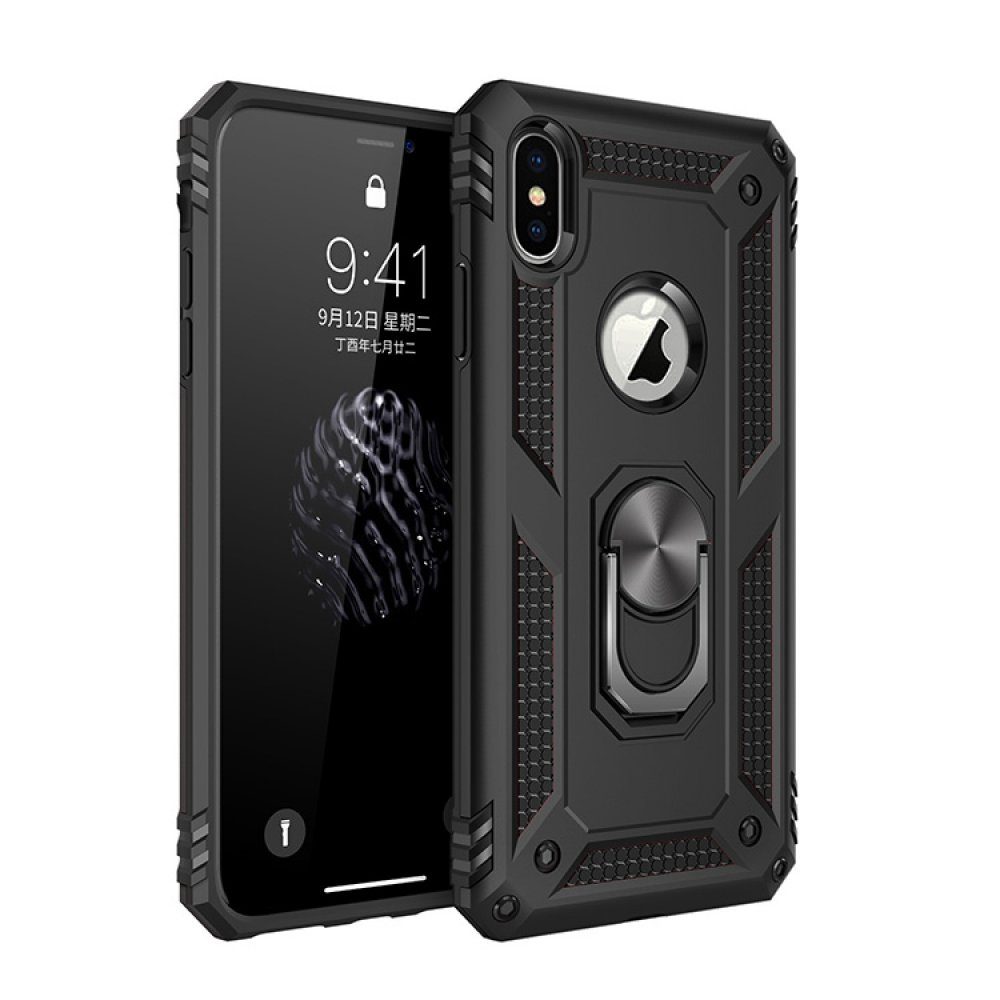 CLZ942 İphone Xs Kılıf Sofya Yüzüklü Silikon Kapak - Ürün Rengi : Siyah