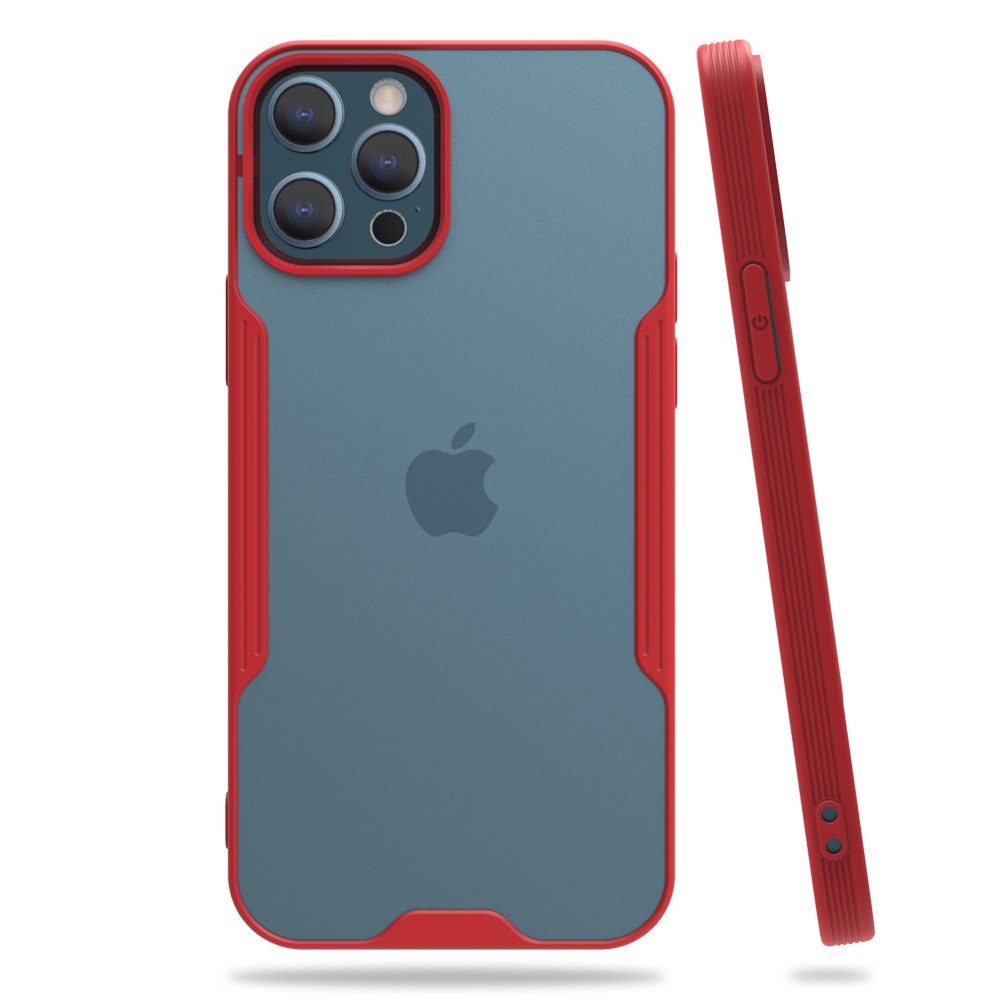CLZ942 İphone 12 Pro Kılıf Platin Silikon - Ürün Rengi : Kırmızı