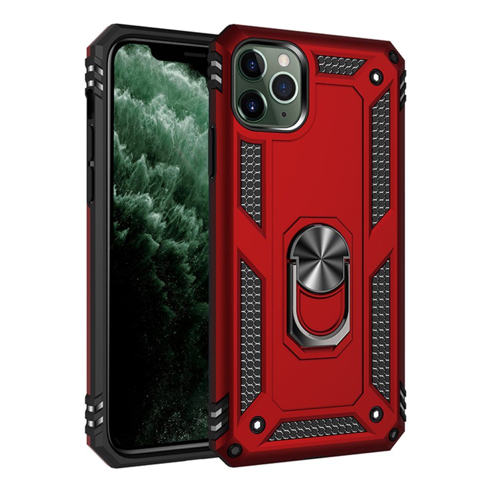 CLZ942 İphone 11 Pro Max Kılıf Sofya Yüzüklü Silikon Kapak - Ürün Rengi : Kırmızı