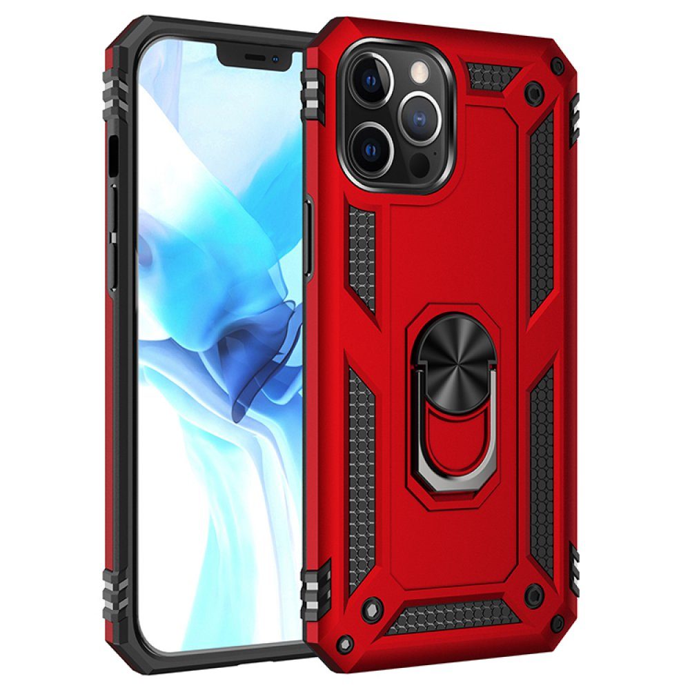 CLZ942 İphone 12 Pro Max Kılıf Sofya Yüzüklü Silikon Kapak - Ürün Rengi : Kırmızı
